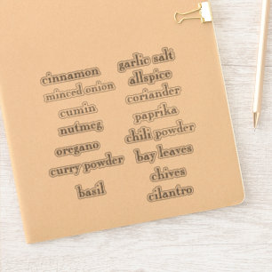 Pantry Spices Set Customizable Stickers Aufkleber