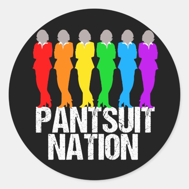 Pantsuit Nation Rainbow Women Runder Aufkleber (Vorderseite)