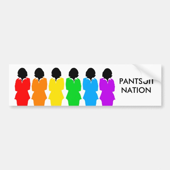 Pantsuit-Nations-Regenbogen-Frauen Autoaufkleber (Vorne)