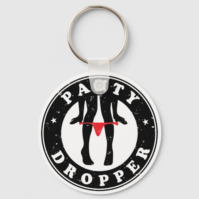 Panty Dropper Custom-Cut Vinyl Sticker Schlüsselanhänger (Vorderseite)