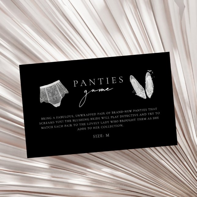 Panty Game Black Modern Lingerie Brautparty Begleitkarte (Von Creator hochgeladen)