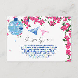 Panty Game Greek Bougainvillea Bachelorette Hen Begleitkarte