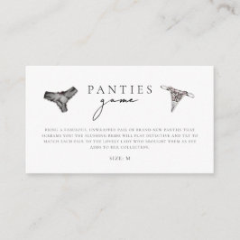 Panty Game Lingerie Brautparty Begleitkarte