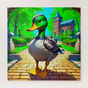 Panzer-Ente in einem üppigen Park