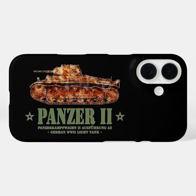 Panzer II A2 Weltkrieg Zweiter deutscher Leuchttur iPhone 16 Hülle (Rückseite (Horizontal))