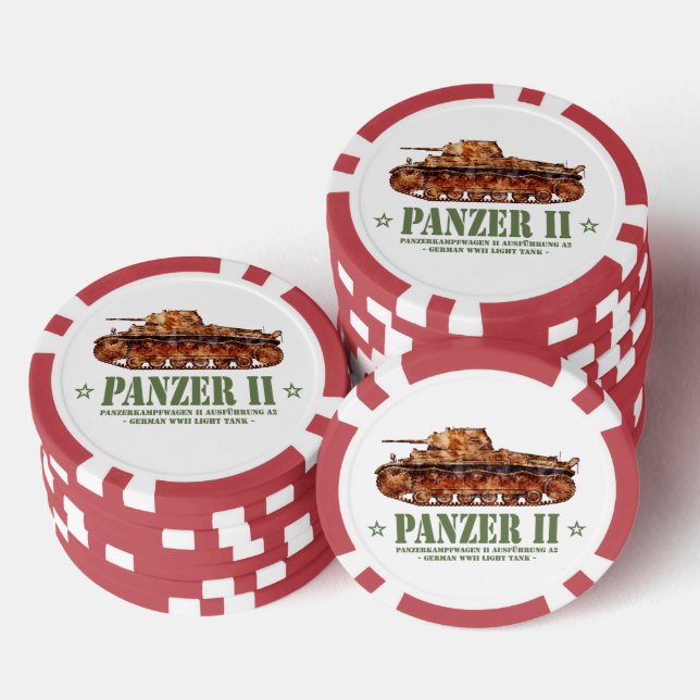 Panzer II A2 Weltkrieg Zweiter deutscher Leuchttur Pokerchips (Stapel)