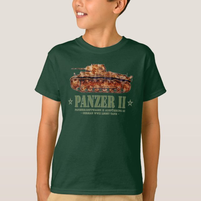 Panzer II A2 Weltkrieg Zweiter deutscher Leuchttur T-Shirt (Vorderseite)