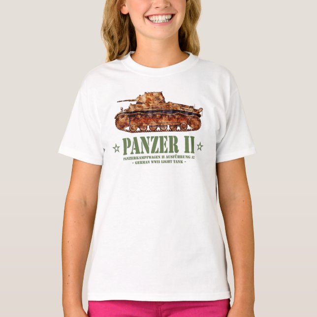 Panzer II A2 Weltkrieg Zweiter deutscher Leuchttur T-Shirt (Vorderseite)
