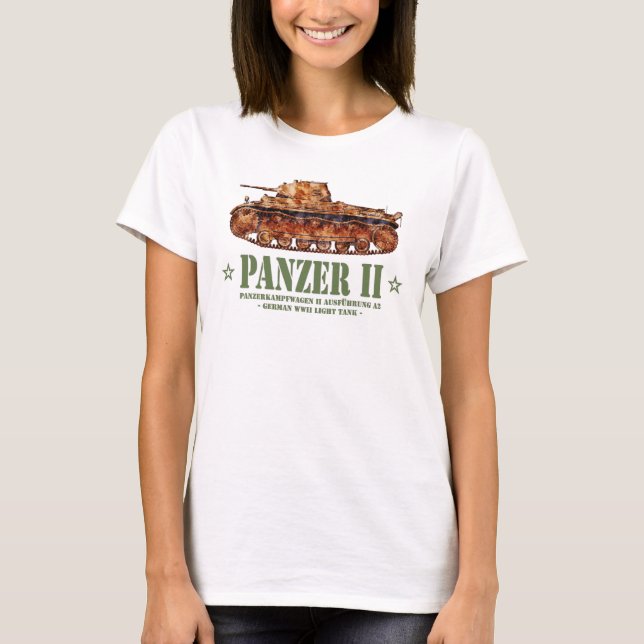 Panzer II A2 Weltkrieg Zweiter deutscher Leuchttur T-Shirt (Vorderseite)