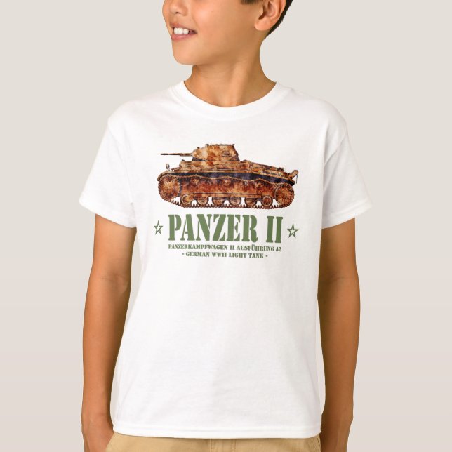Panzer II A2 Weltkrieg Zweiter deutscher Leuchttur T-Shirt (Vorderseite)