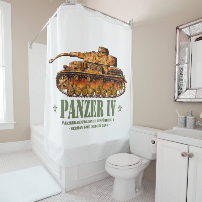 Panzer IV D Zweiter Weltkrieg Mittelalter Zweiter  Duschvorhang (Beispiel)