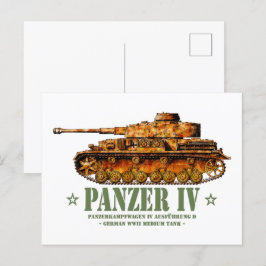 Panzer IV D Zweiter Weltkrieg Mittelalter Zweiter Postkarte