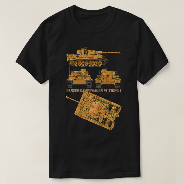 Panzer VI Tiger I WW2 Deutsche Armee - Tabellen  T-Shirt (Design vorne)