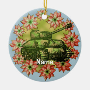 Panzer-Weihnachtsschmuck Keramik Ornament