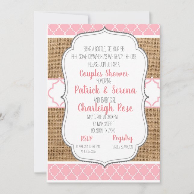 Panzerkrebs-Paar-Dusche Einladung (Vorderseite)