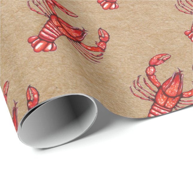 Panzerkrebs-Packpapier-Druck Louisianas Cajun Geschenkpapier (Rolleneckpunkt)