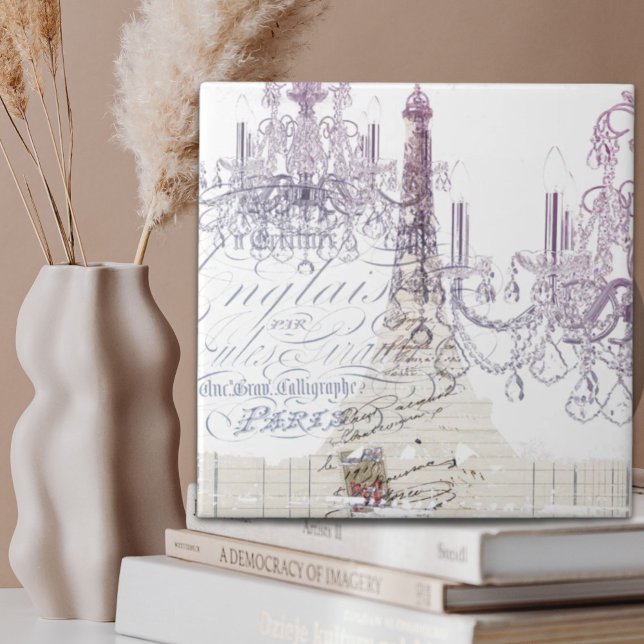 Panzerleuchter paris eiffturm fliese (french scripts chandelier paris eiffel tower ceramic tile)
