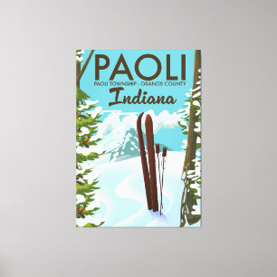 Paoli Orange County Indiana Ski-Plakat Leinwanddruck