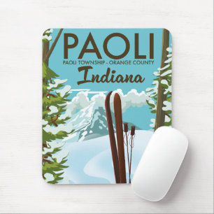 Paoli Orange County Indiana Ski-Plakat Mousepad