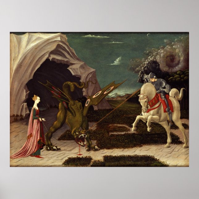 PAOLO UCCELLO - Saint George und der Drache 1470 Poster (Vorne)