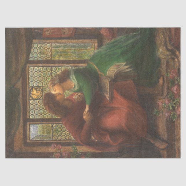 Paolo und Francesca da Rimini (von Rossetti) Seidenpapier (Vorderseite)