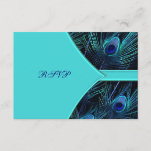Paon bleu turquoise royal épousant RSVP