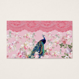 Paon coloré de dentelle élégante florale vintag