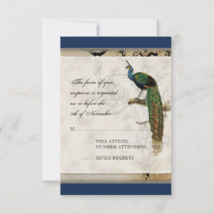 Paon vintage 6 - faire-part de mariage