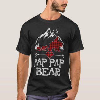 Pap Pap Bär Weihnachten Pajama Rotes Kariertes Buf T-Shirt