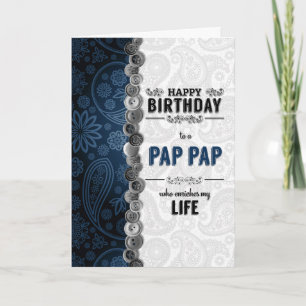 PAP PAP Birthday Blue Paisley Card Karte