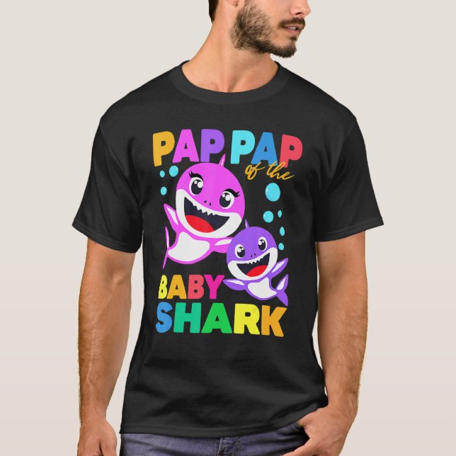 Pap Pap Pp des Baby Birthday Shark Pap Shark C T-Shirt (Vorderseite)