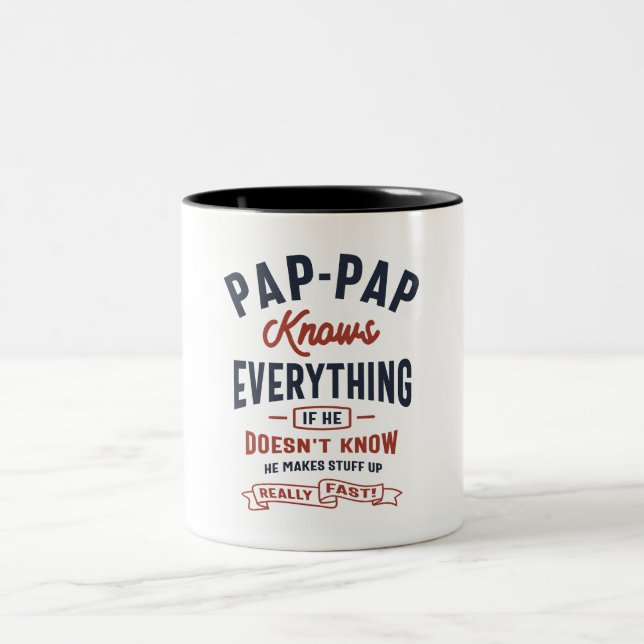 Pap-Pap weiß, was Design bedeutet Zweifarbige Tasse (Mittel)