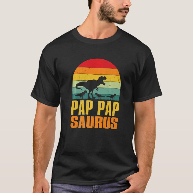 Pap Papsaurus Rex Dinosaur Pap Pap Saurus Family M T-Shirt (Vorderseite)