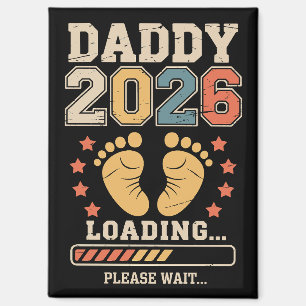 Papa 2026 Lade Baby-Ankündigung Erwartender Vater Magnet