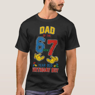 Papa 67 Meme Geburtstag 7 Jahre alt Bausteine T-Shirt