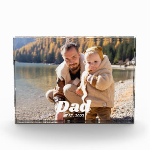 Papa a établi un bloc de photo en typographie blan