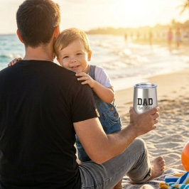 Papa a établi un texte gras noir Acier inoxydable