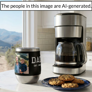 Papa a établi une photo noire avec une typographie
