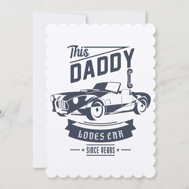 Papa aime Voiture - Personnalisé - Carte Anniversa (Devant)