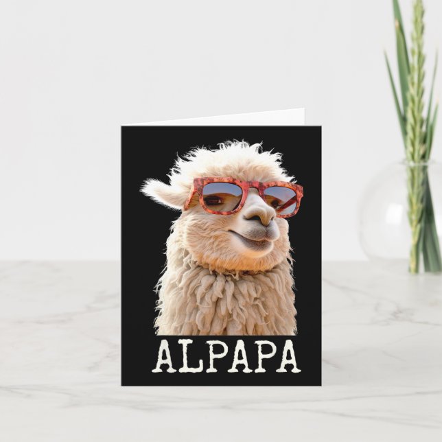 Papa Alpapa Lama Daddy Niedlich Alpaca Vater Vathe Karte (Vorderseite)