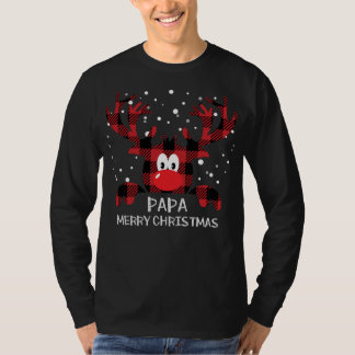 Papa Always be yourself Reindeer Santa Hat Buffalo T-Shirt