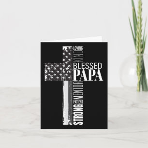 Papa American Flag Christlicher religiöser Tag der Karte