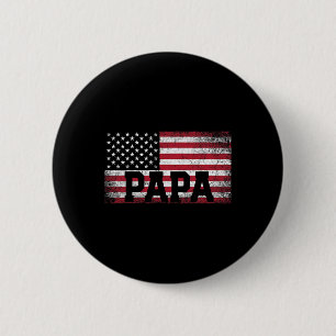 Papa American Flag Vatertag 4. Juli Geschenk G Button