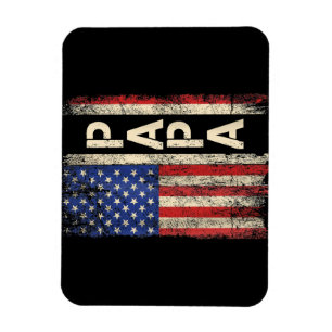 Papa American Flag Vatertag für Männer Magnet