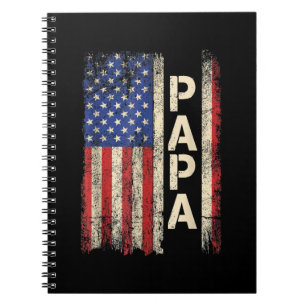 Papa American Flag Vatertag für Männer Notizblock