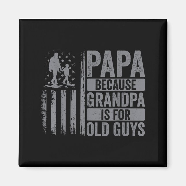 Papa Art For Grandpa Men From Grandkids Granddaugh Magnet (Vorne)