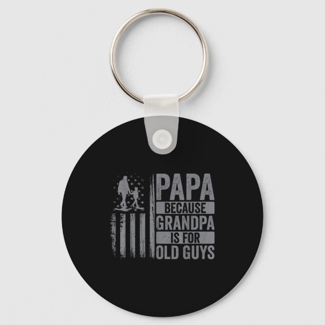 Papa Art For Grandpa Men From Grandkids Granddaugh Schlüsselanhänger (Vorderseite)