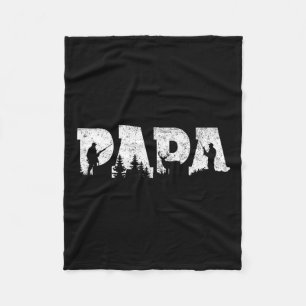 Papa auf der Jagd Männer zum Vatertag Vintage  Fleecedecke