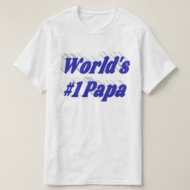 Papa avec le texte bleu T-shirt (Design devant)