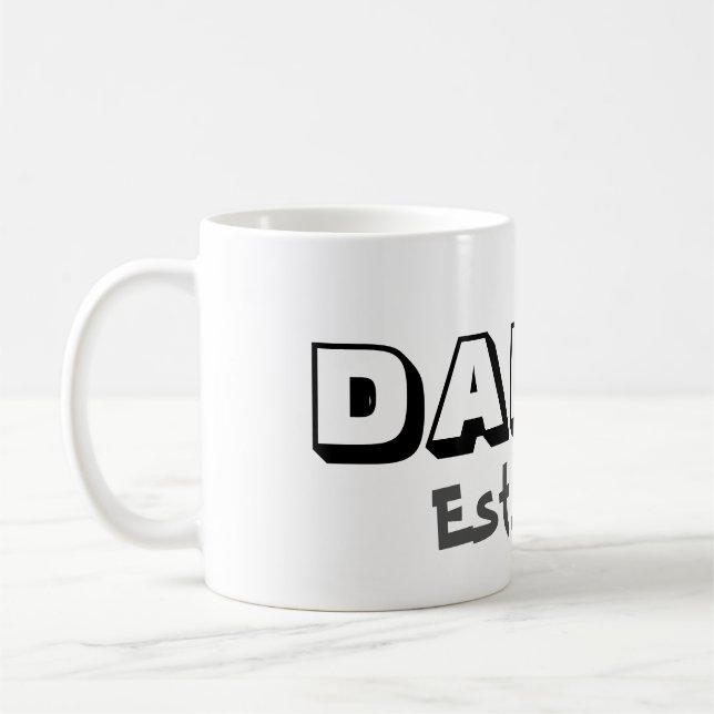 Papa avec / Personnalisable Etablir Date Café Mug (Gauche)